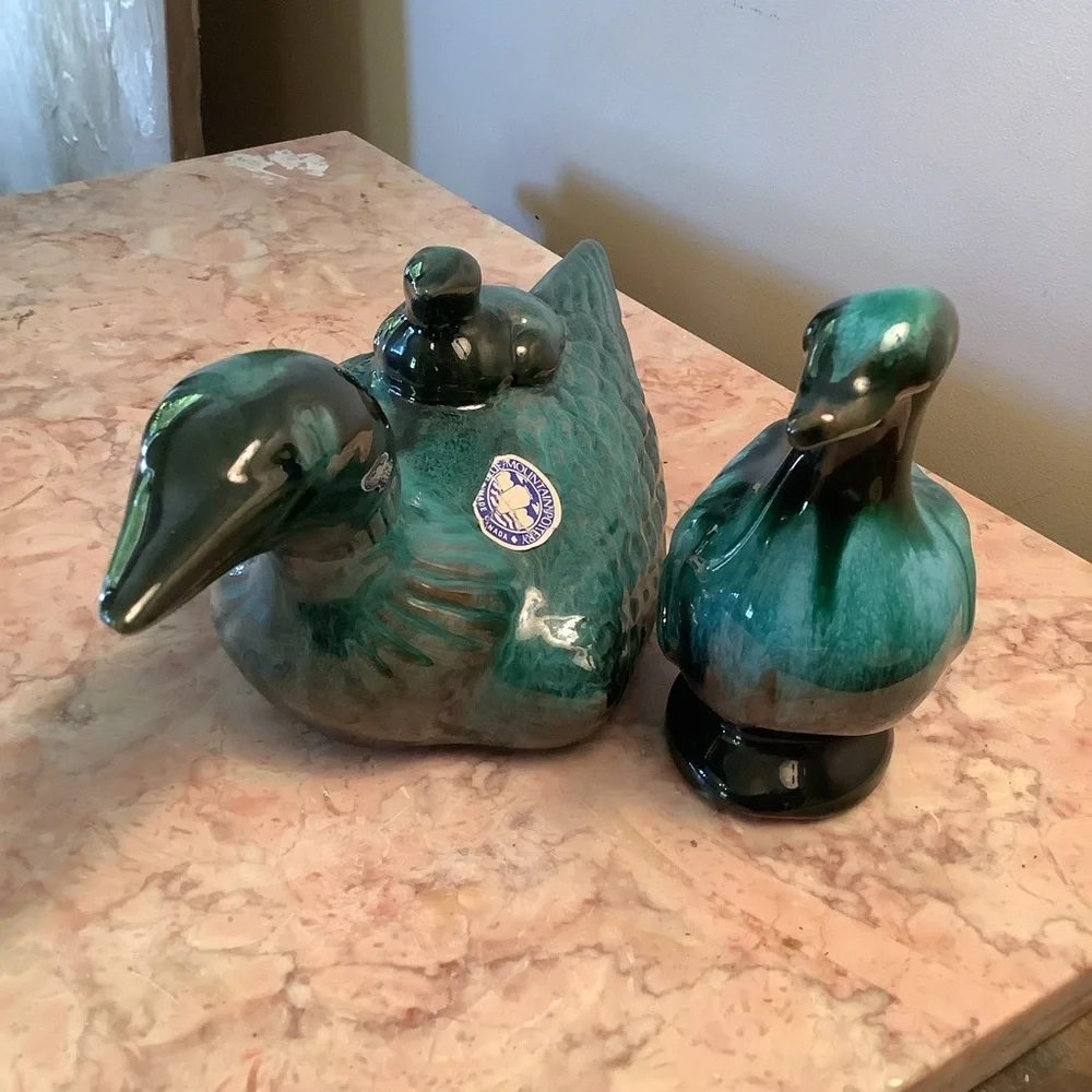 Vintage Blue Mountain Pottery Duck Loon Family Mother Baby NOS - Picture 4 of 6